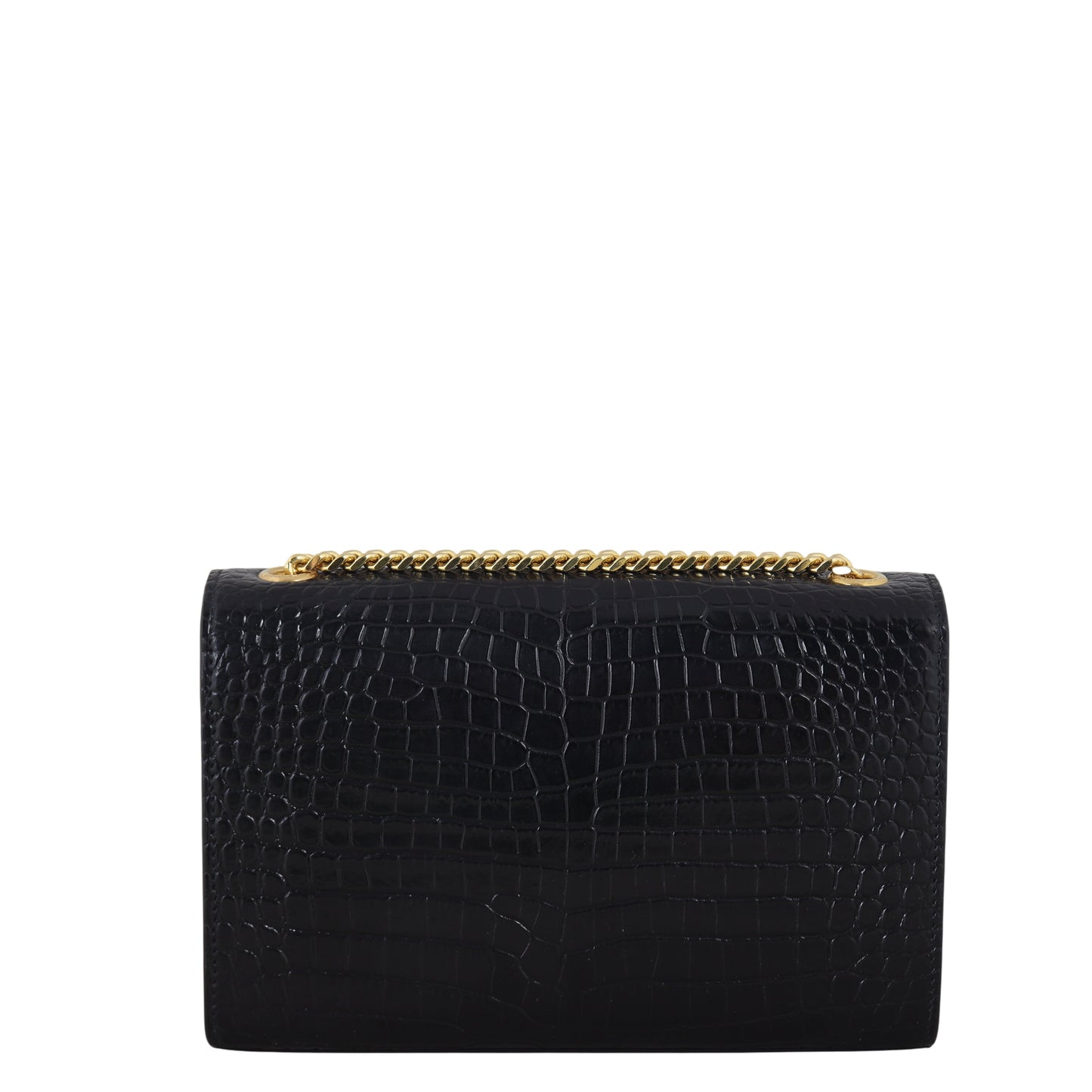 Saint Laurent Kate Tassel Chain Bag Small Croc-Embossed