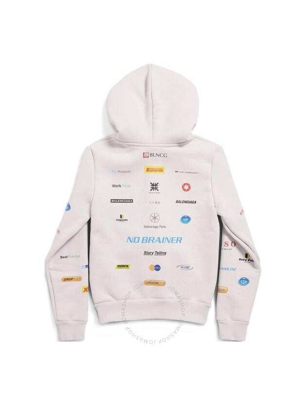 Luxury Balenciaga Trending 2026 Business English Zip-Up Hoodie Offwhite