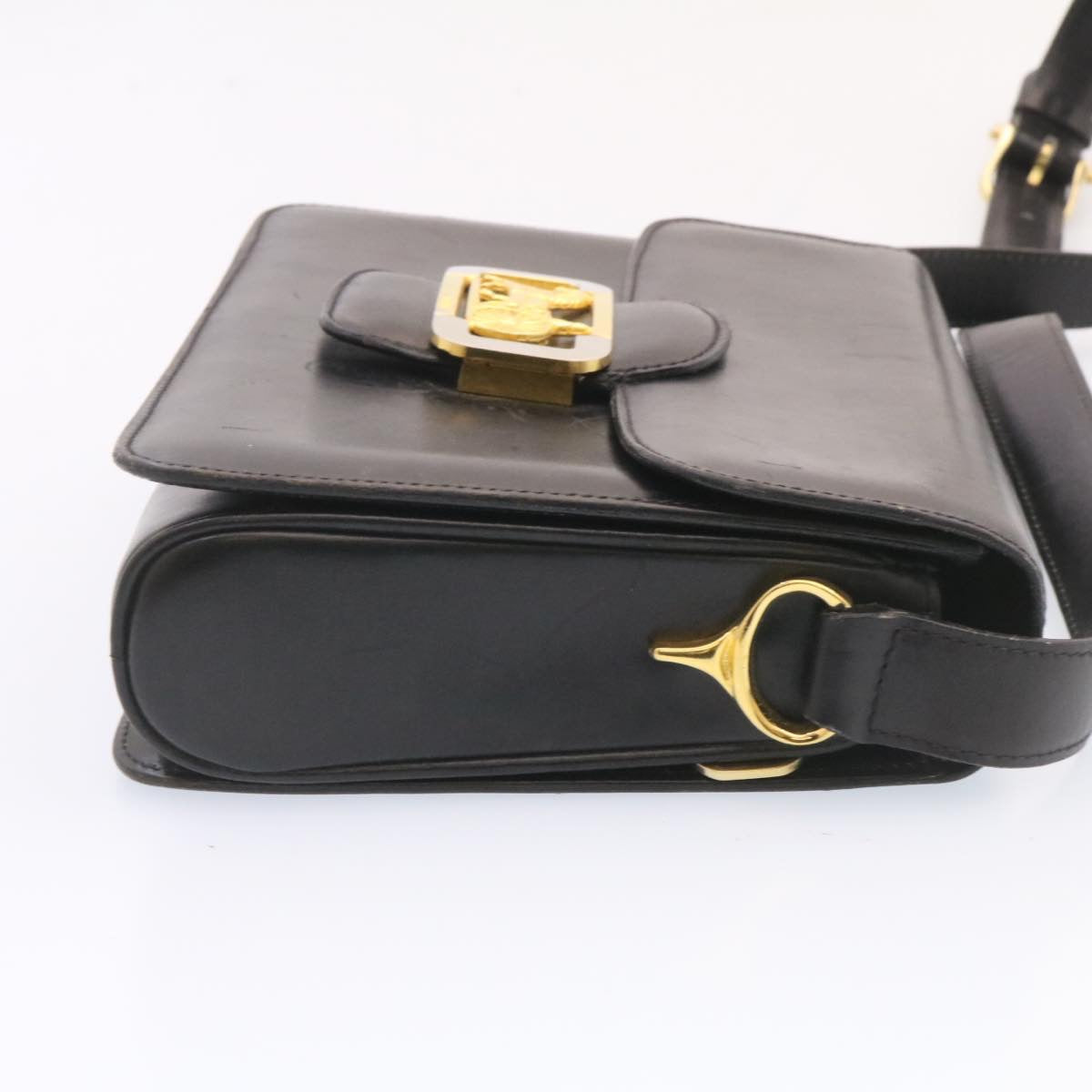 Luxury CELINE Horse Carriage Shoulder Bag Leather Black  26712