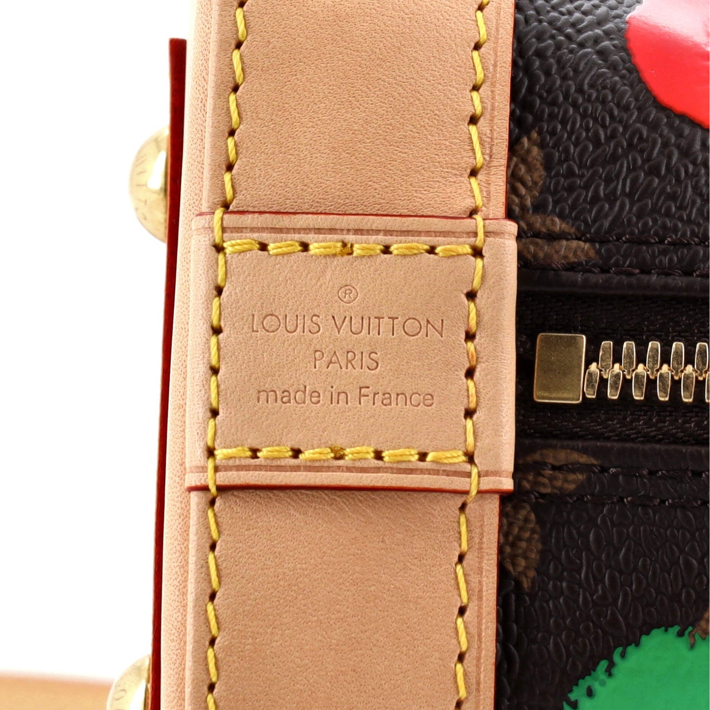 Louis Vuitton Alma Handbag Yayoi Kusama Painted Dots Monogram Canvas BB