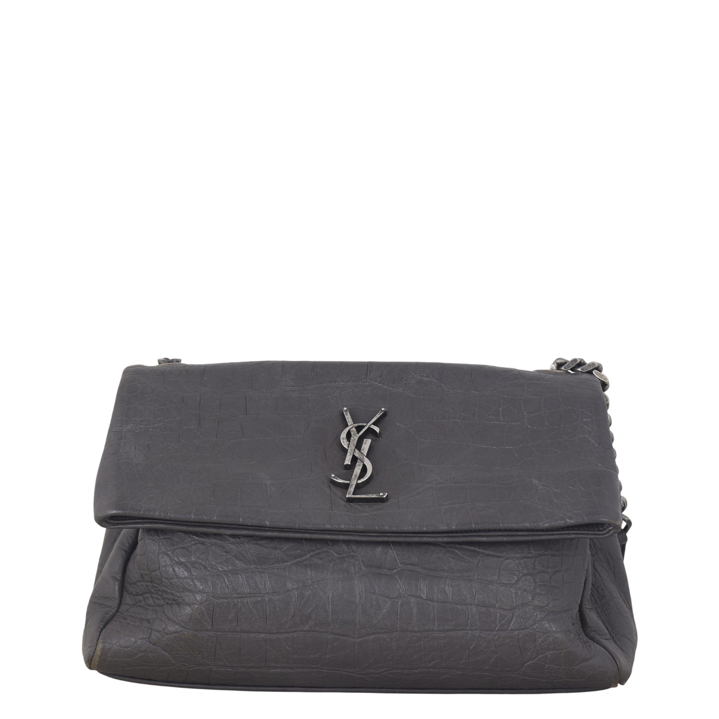 Saint Laurent West Hollywood Medium Croc-Embossed