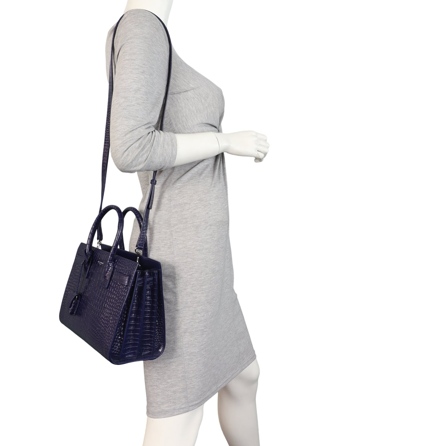 Saint Laurent Sac de Jour Baby Croc-Embossed