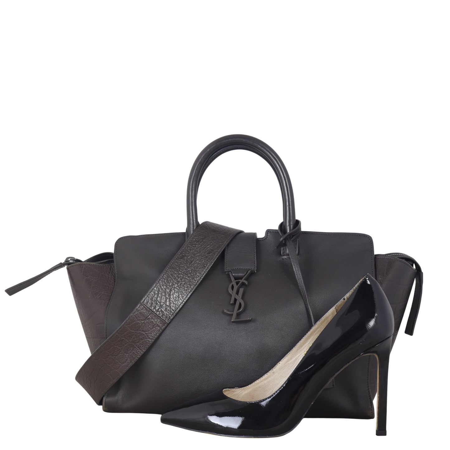 Saint Laurent Downtown Cabas Croc-Embossed