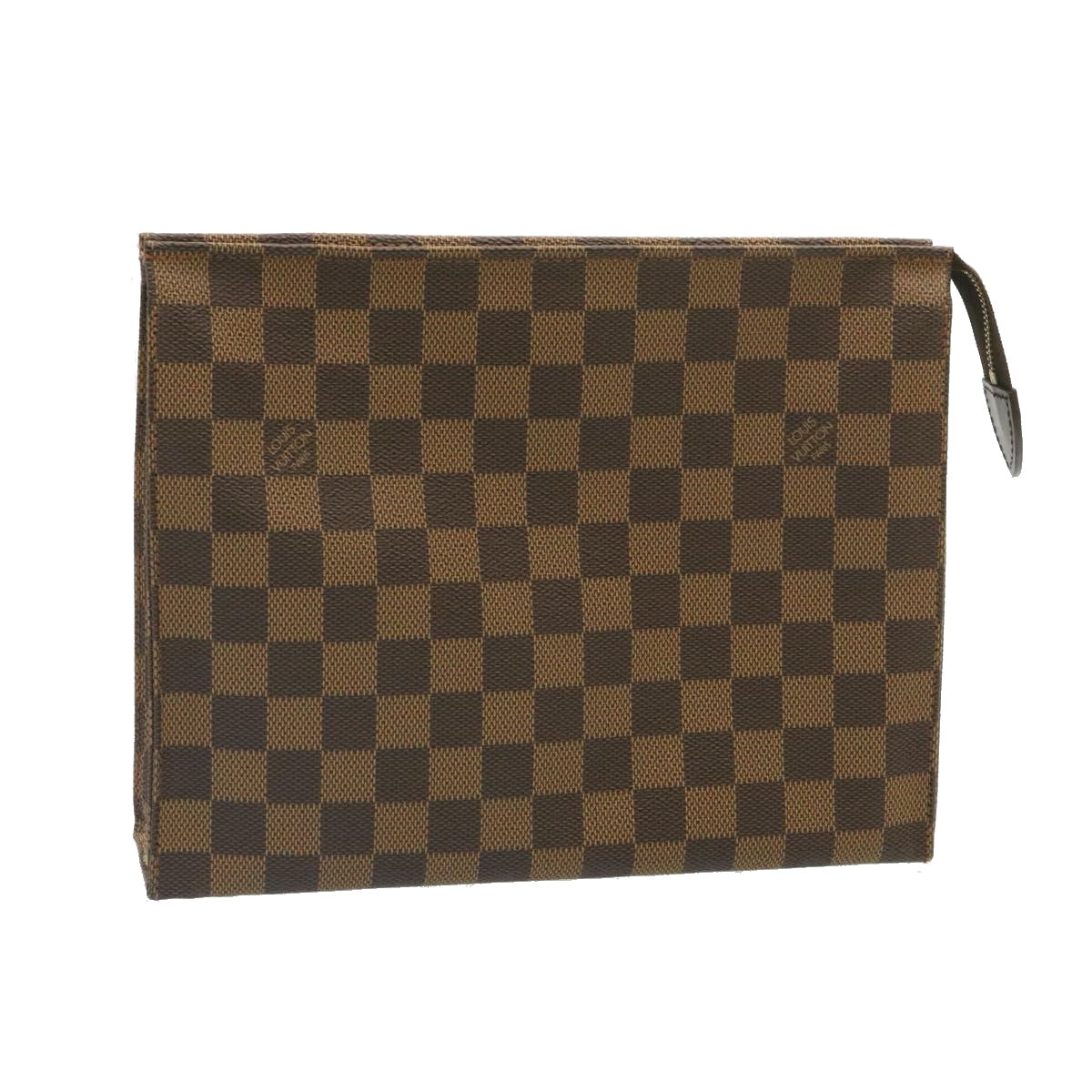 LOUIS VUITTON Damier Ebene Poche Toilette 26 Pouch N47543 LV Auth 26871A