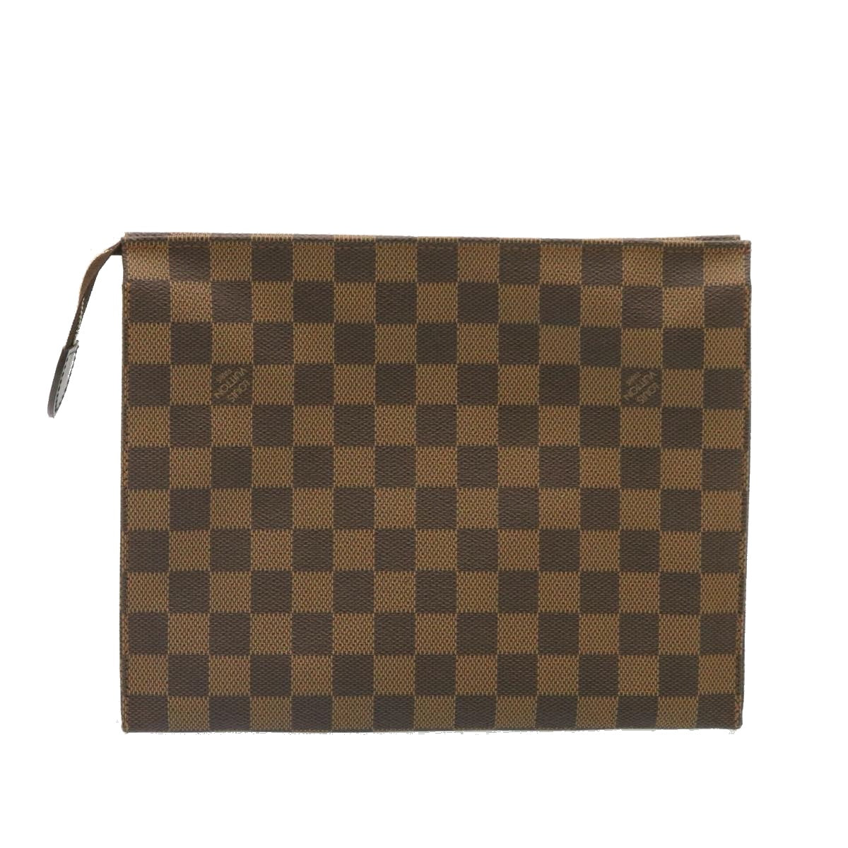 LOUIS VUITTON Damier Ebene Poche Toilette 26 Pouch N47543 LV Auth 26871A