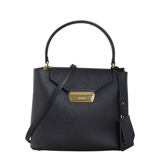 Prada Saffiano Cuir Ingrid Top Handle Bag