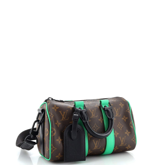 Louis Vuitton Keepall Bandouliere Bag Macassar Monogram Canvas 25