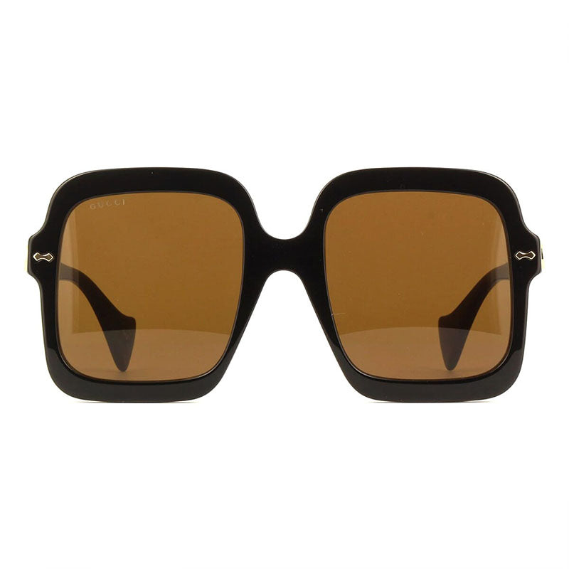 Gucci Sunglasses Square Full Rim, Black Frame and Brown Lens GG1241S001