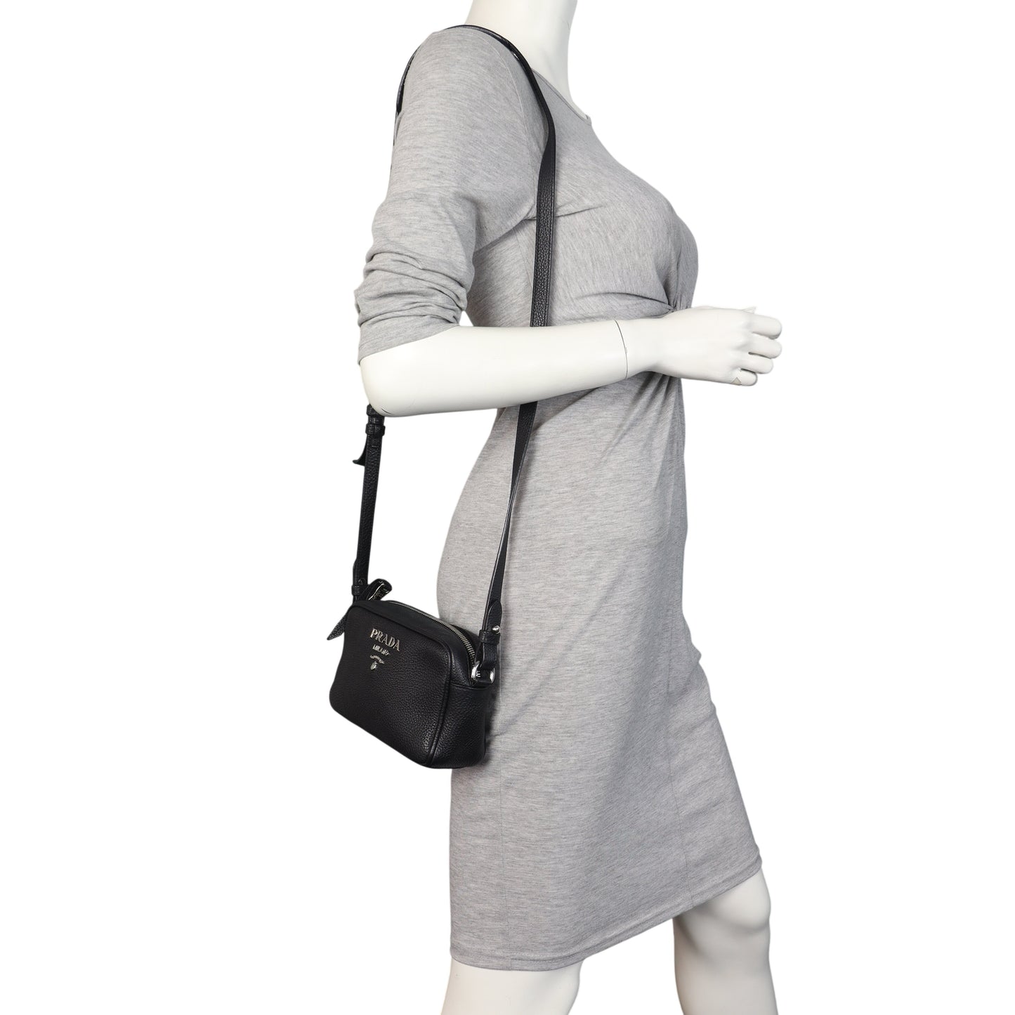 Prada Vitello Daino Zip Camera Bag
