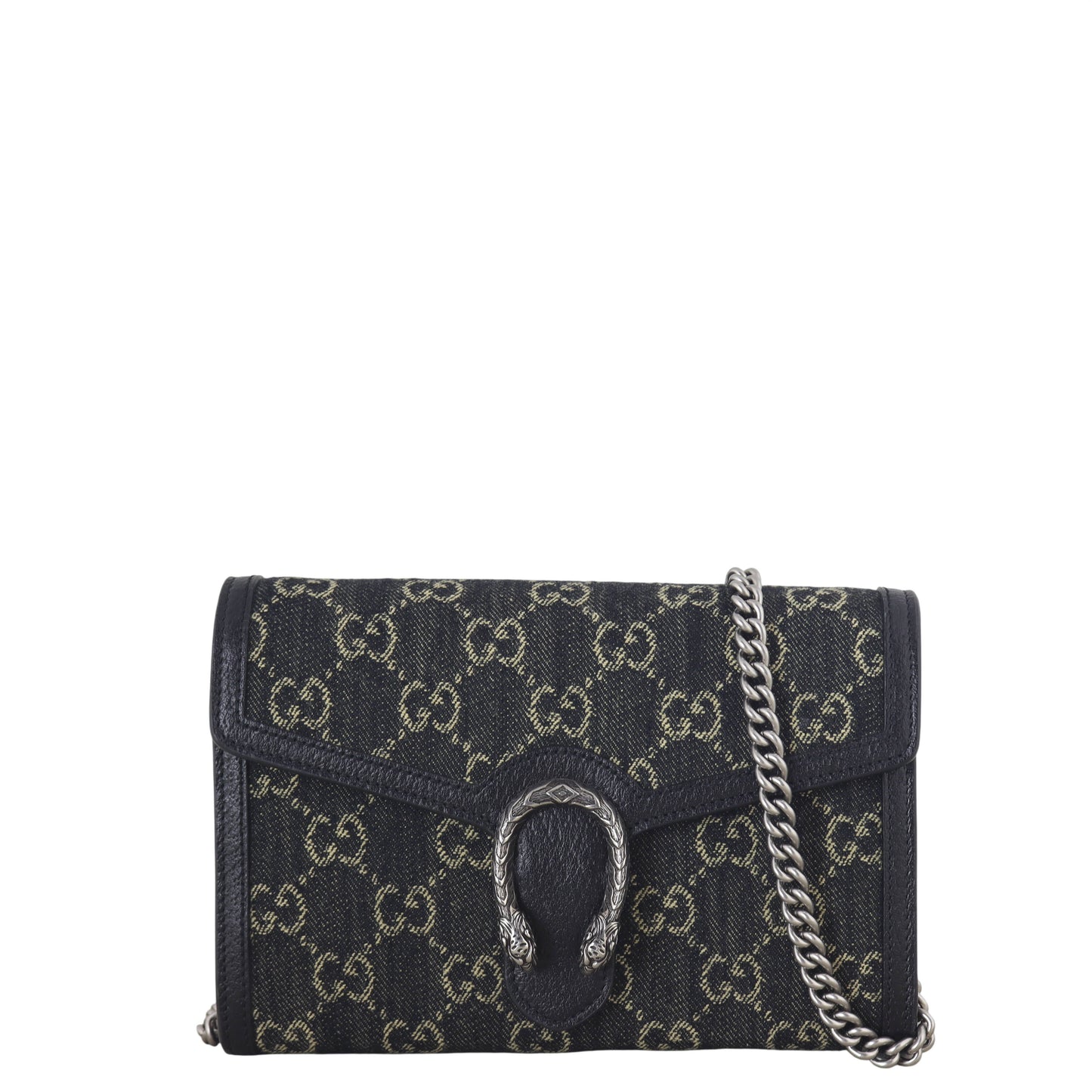 Gucci Dionysus GG Denim Chain Wallet