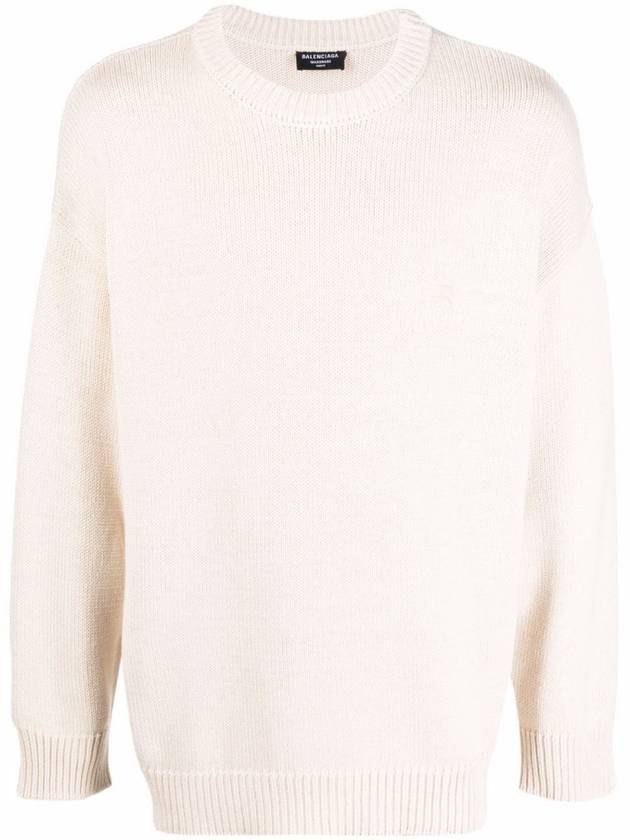 Luxury Balenciaga Trending 2026 Cotton Polyester Knit Top Ivory