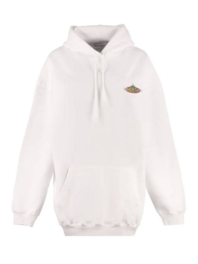 Luxury Balenciaga Trending 2026 Bonjour Oversized Hoodie White