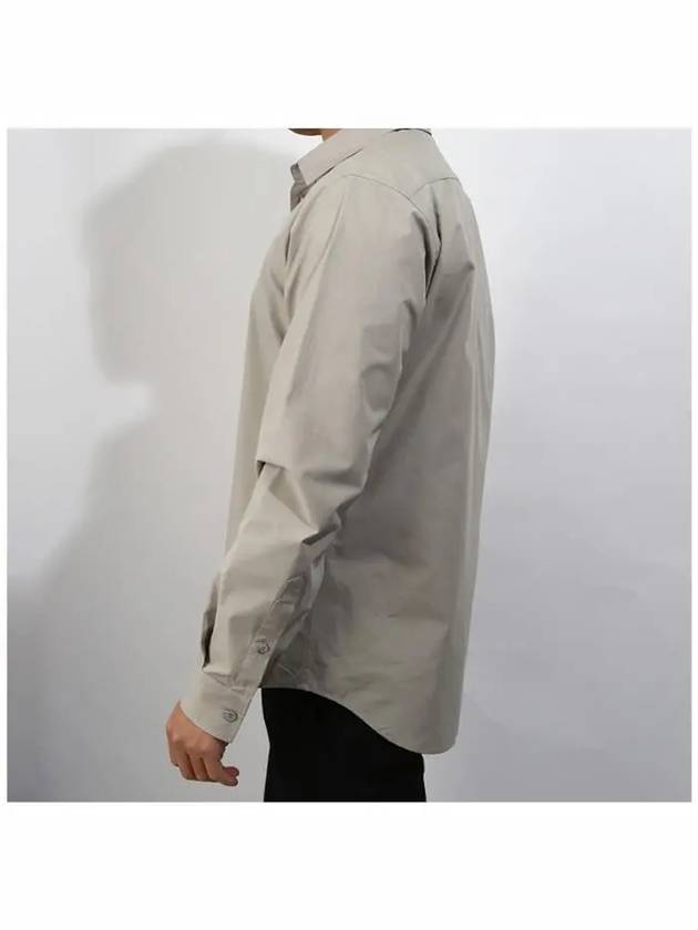 Luxury Balenciaga Trending 2026 Embroidered Logo Long Sleeve Shirt Beige