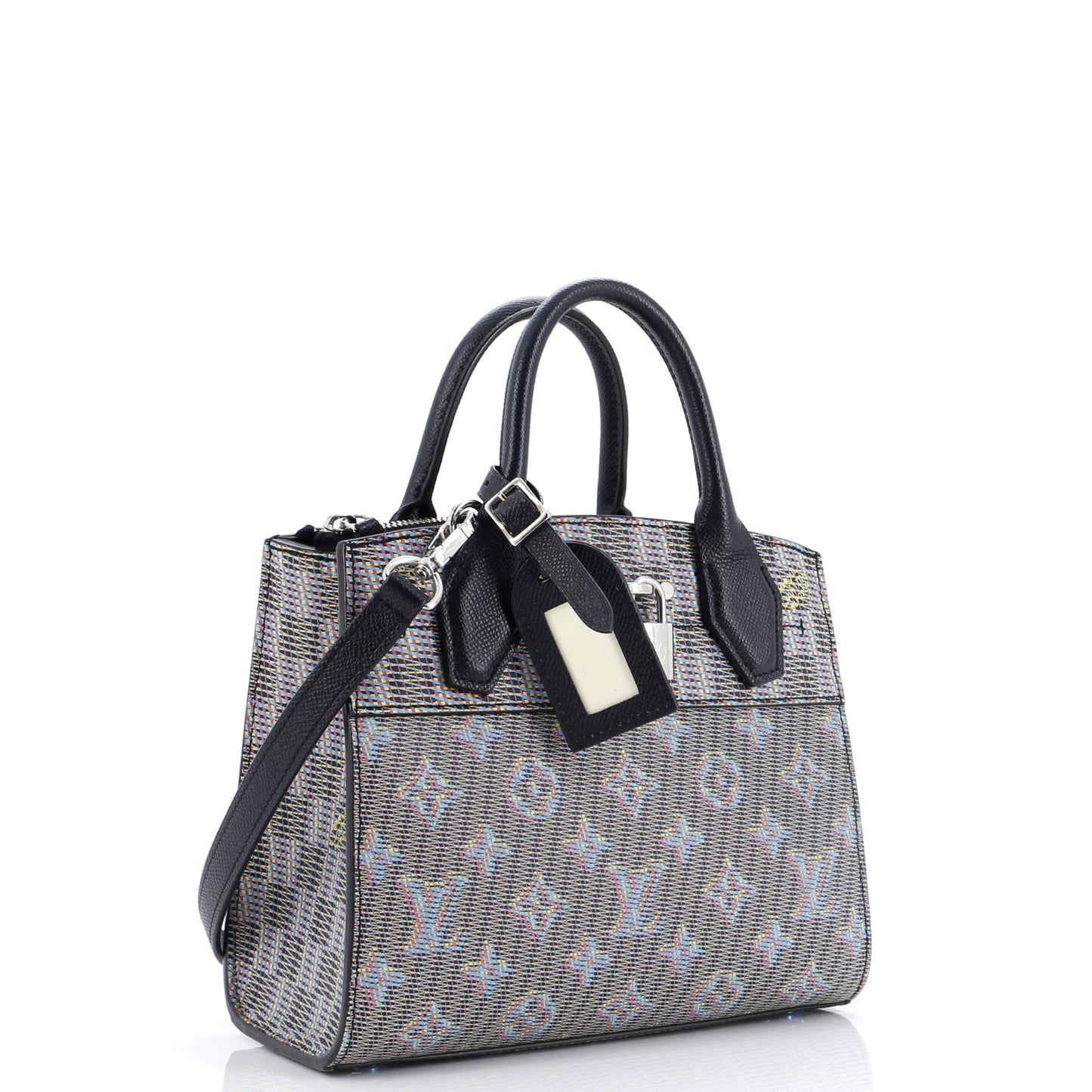 Louis Vuitton City Steamer Handbag Damier Monogram LV Pop Leather Mini