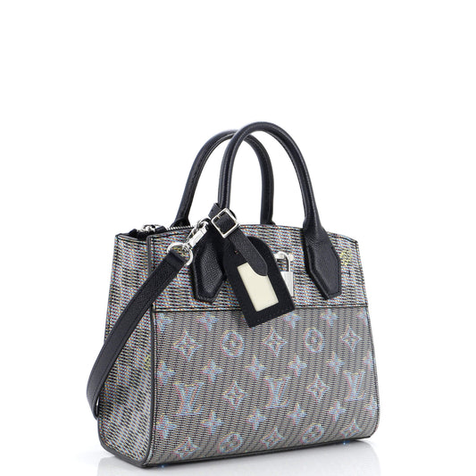 Louis Vuitton City Steamer Handbag Damier Monogram LV Pop Leather Mini