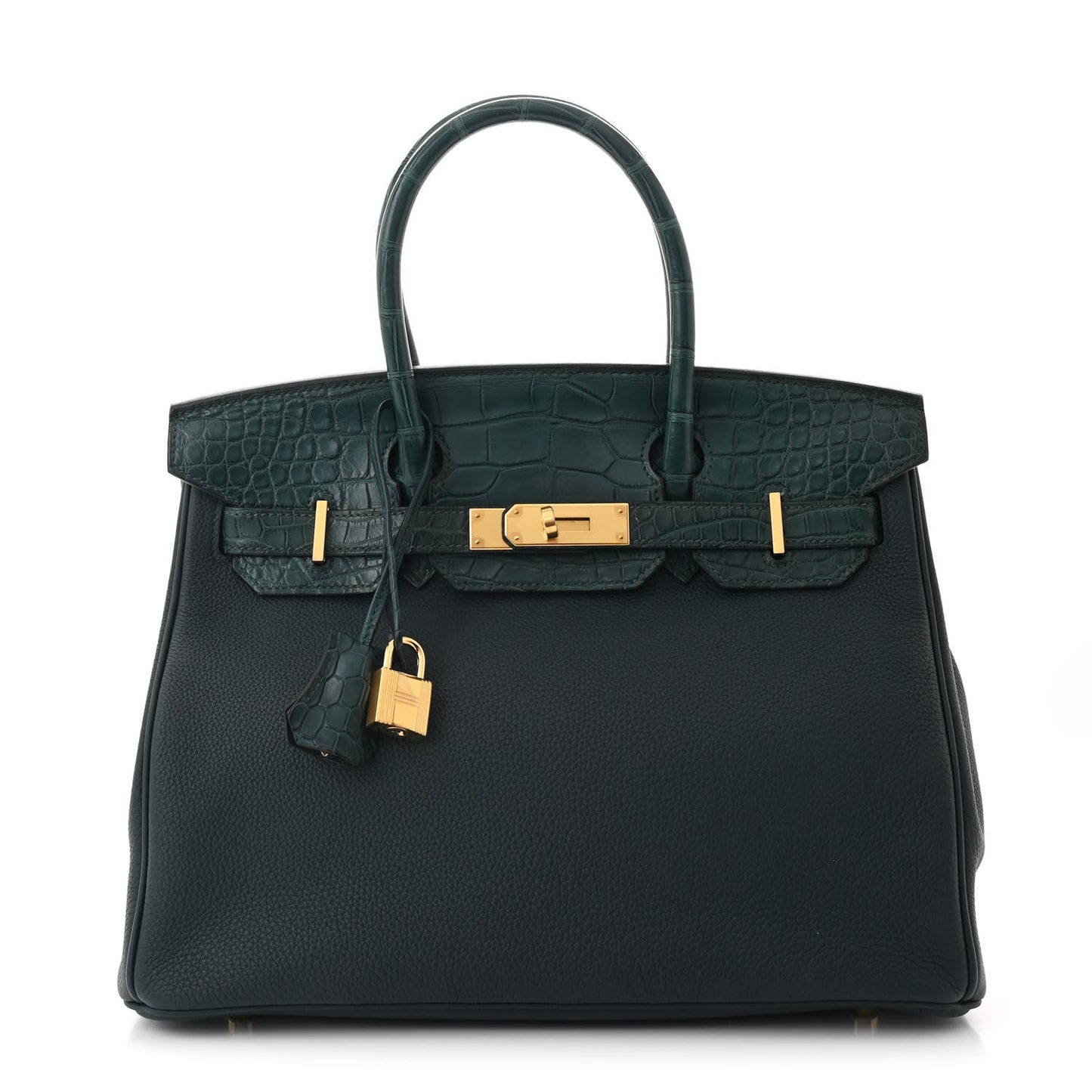 Hermes Togo Matte Alligator Birkin Touch 30 Vert Cypress