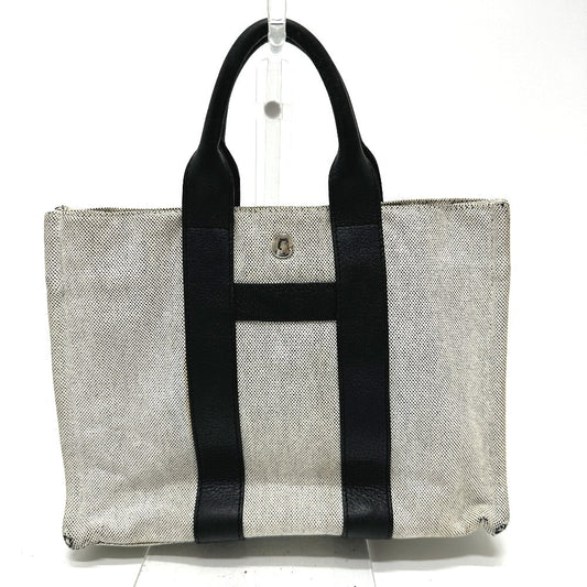 HERMES Tote Bag Toile H, Leather gray Sac Arne PM