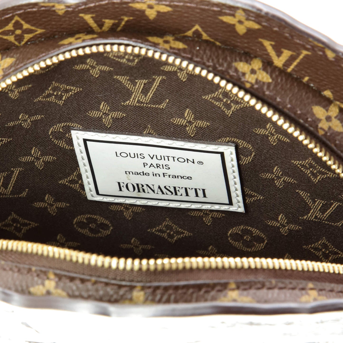 Louis Vuitton Pochette Tete Limited Edition Fornasetti Architettura Print Leather and Monogram Canvas