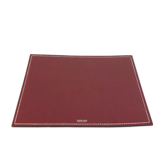 HERMES Other miscellaneous goods leather Red reversible Mouse pad