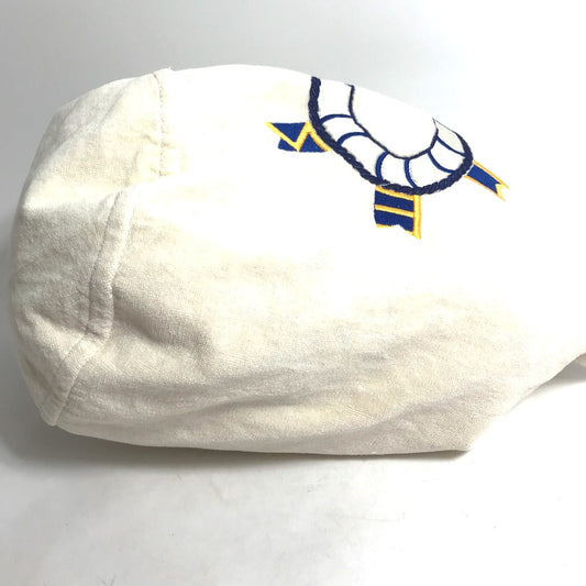 HERMES Shoulder Bag cotton white Marine Pattern purse Women Used