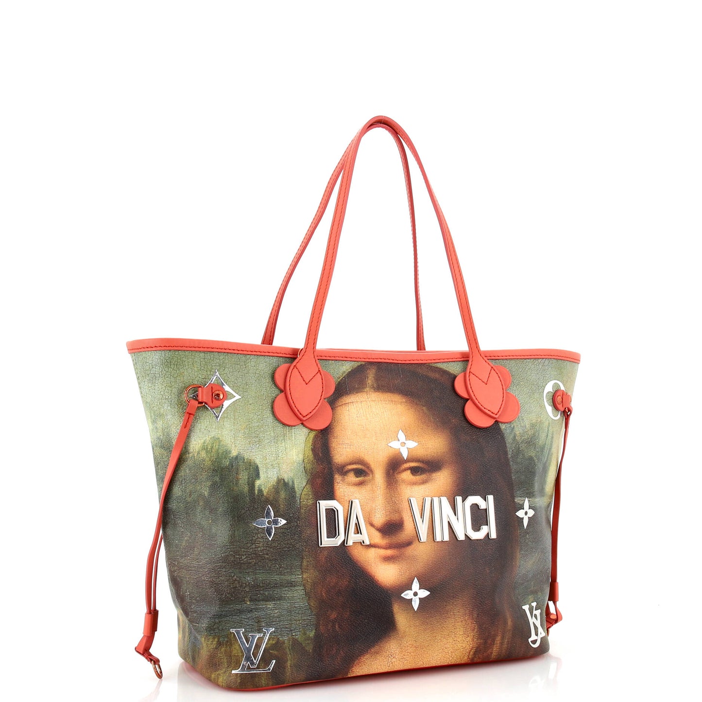 Louis Vuitton Neverfull NM Tote Limited Edition Jeff Koons Da Vinci Print Canvas MM