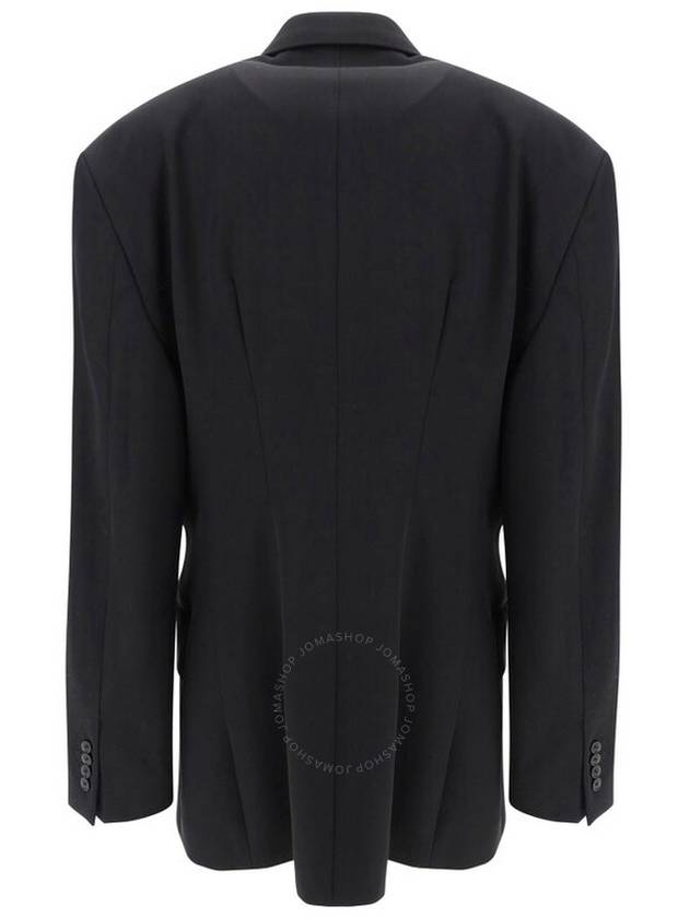 Luxury Balenciaga Trending 2026 Cinched Double Breasted Wool Jacket Black