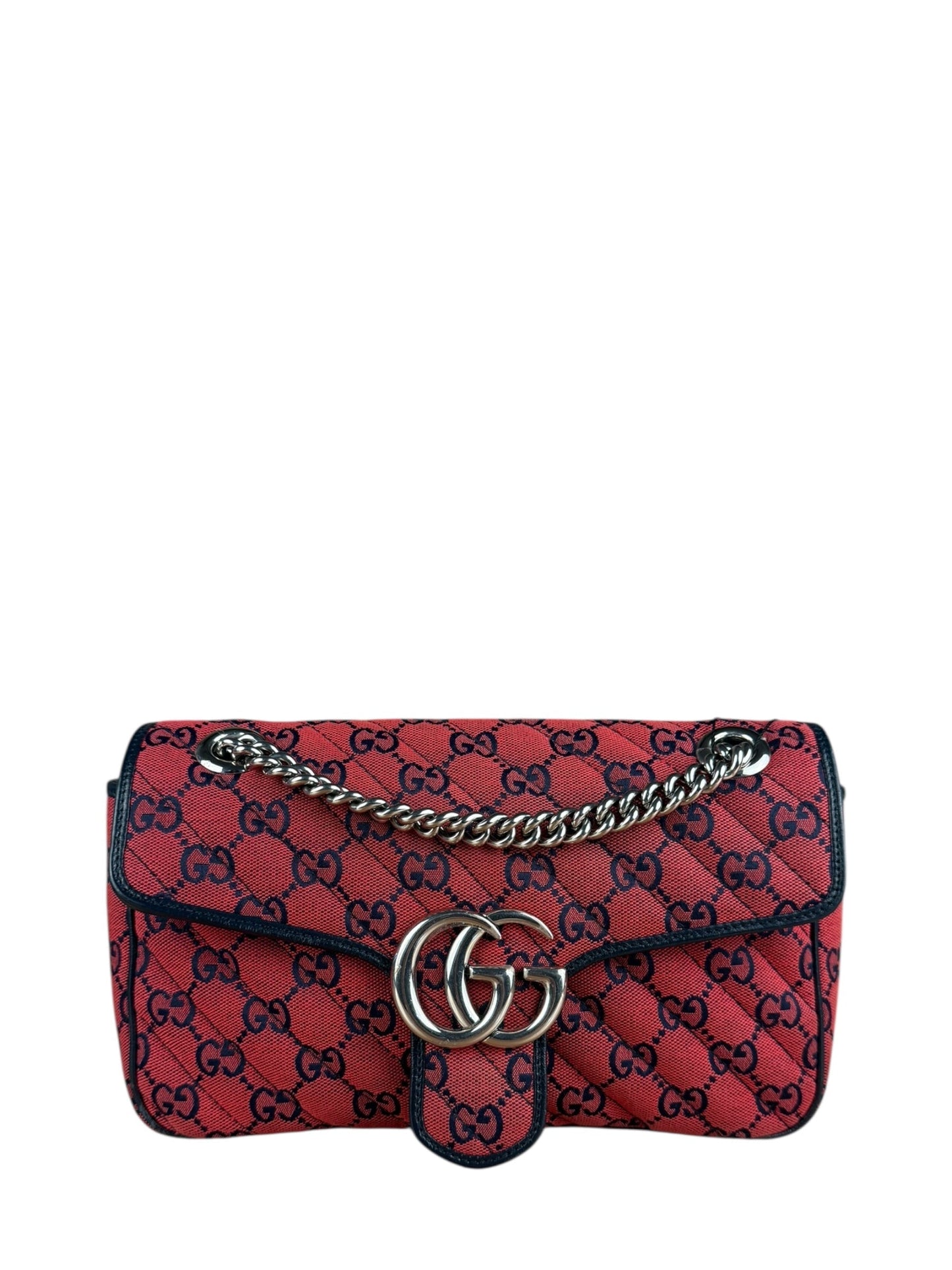 Gucci GG Red Marmont Flap Chain Shoulder Bag