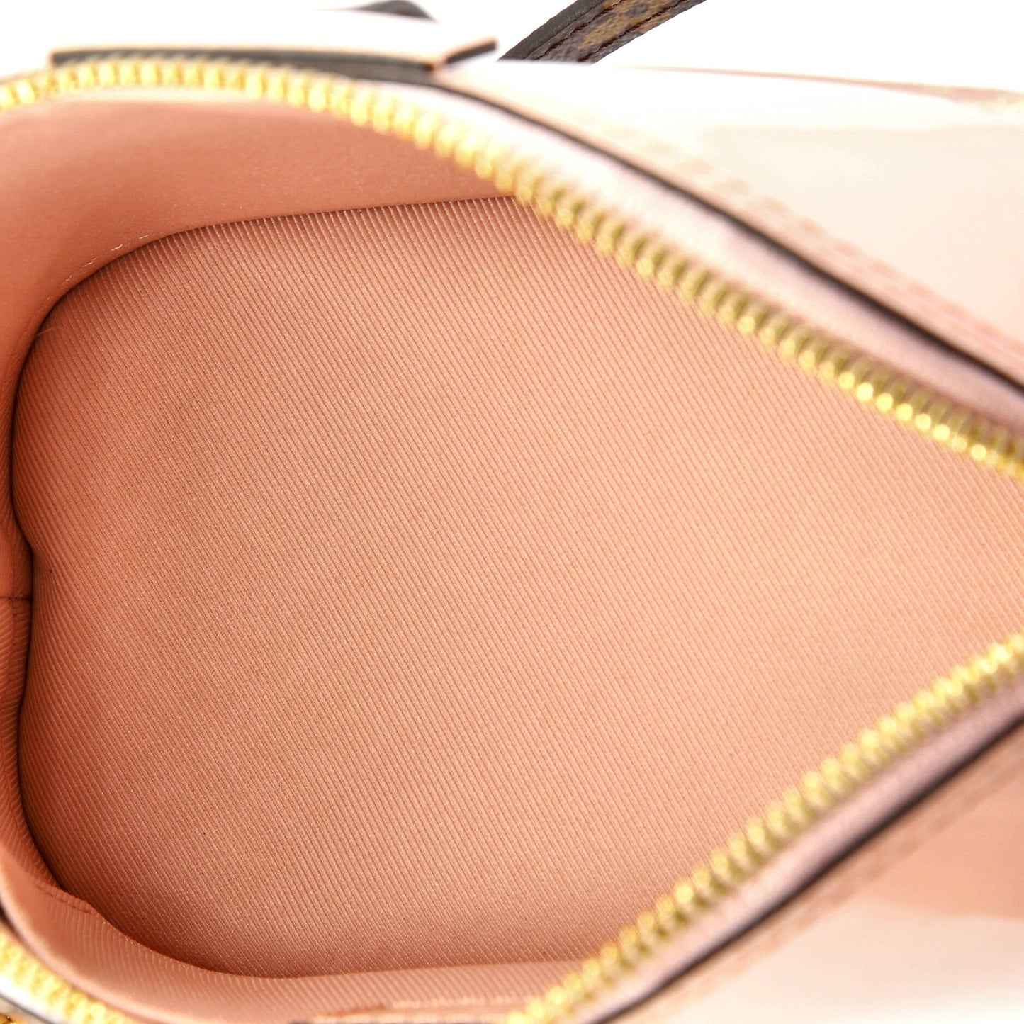 Louis Vuitton Alma Chain Handbag Vernis with Monogram Canvas Mini