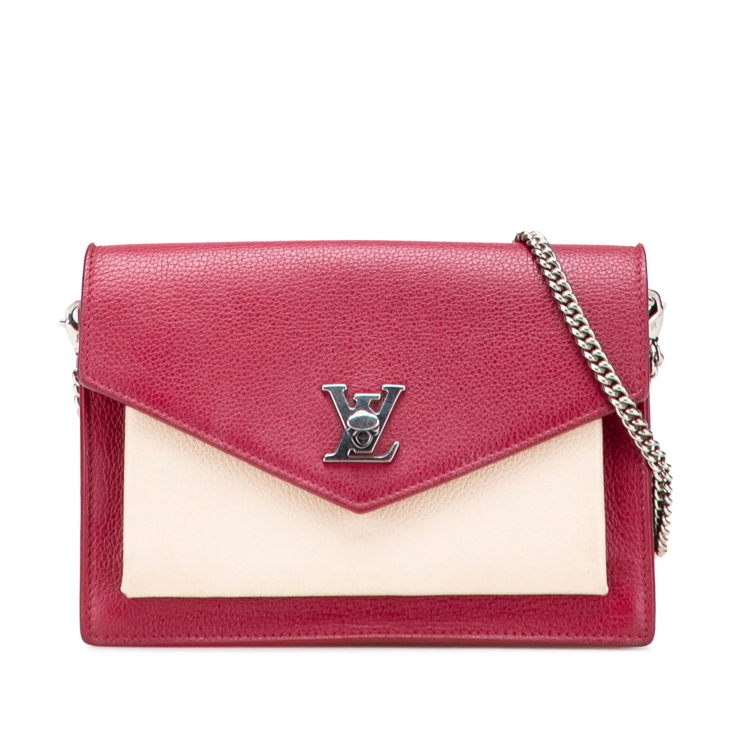 Red Louis Vuitton Bicolor Leather MyLockMe Chain Pochette Crossbody Bag