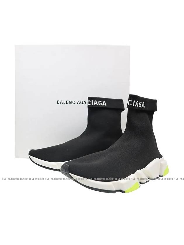 Luxury Balenciaga Trending 2026 Speed Cuffed Logo High Top Sneakers Neon Yellow Black
