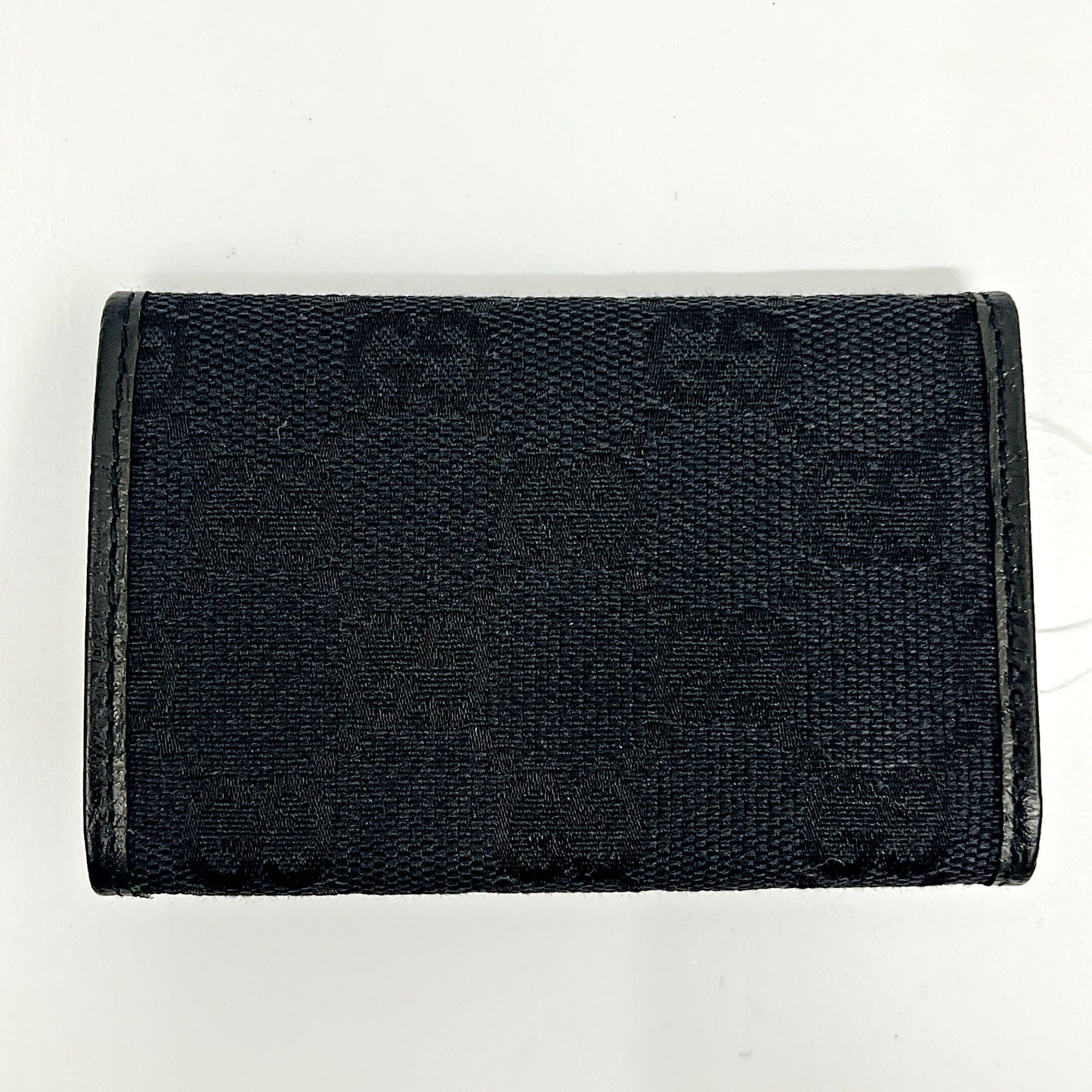 Gucci Black Guccissima Print Leather Tri-fold Key and Card holder gu6607sn