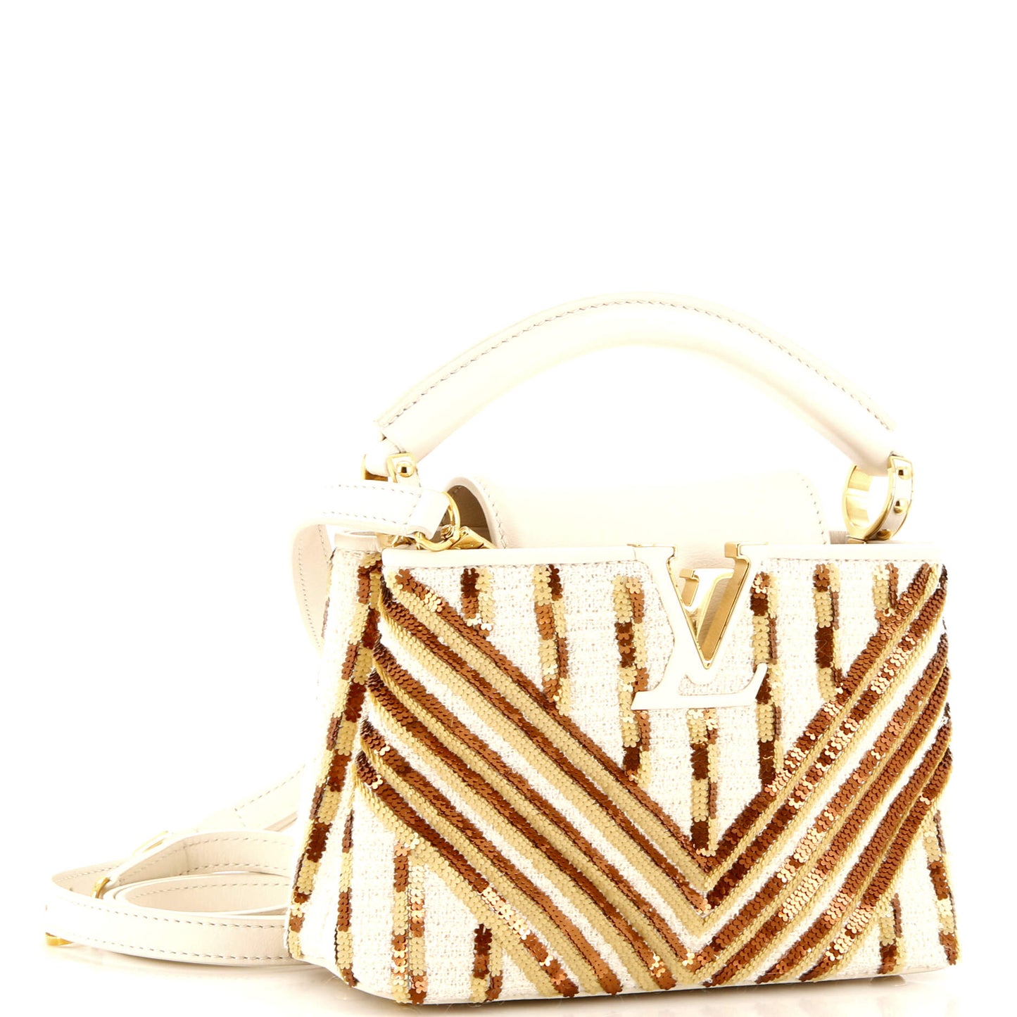 Louis Vuitton Capucines Bag Tweed and Sequins Mini