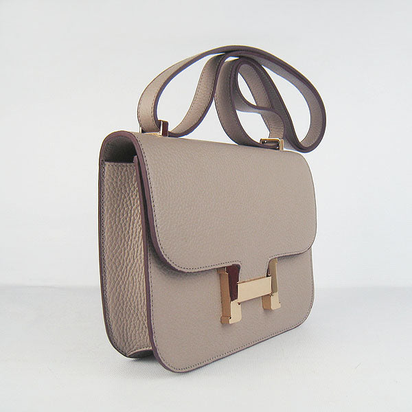 Luxury Hermes Constance Cowskin Leather Bag H017 grey Golden