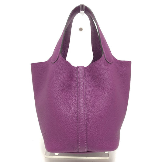 HERMES Handbag leather purple Picotan Lock PM Women Used