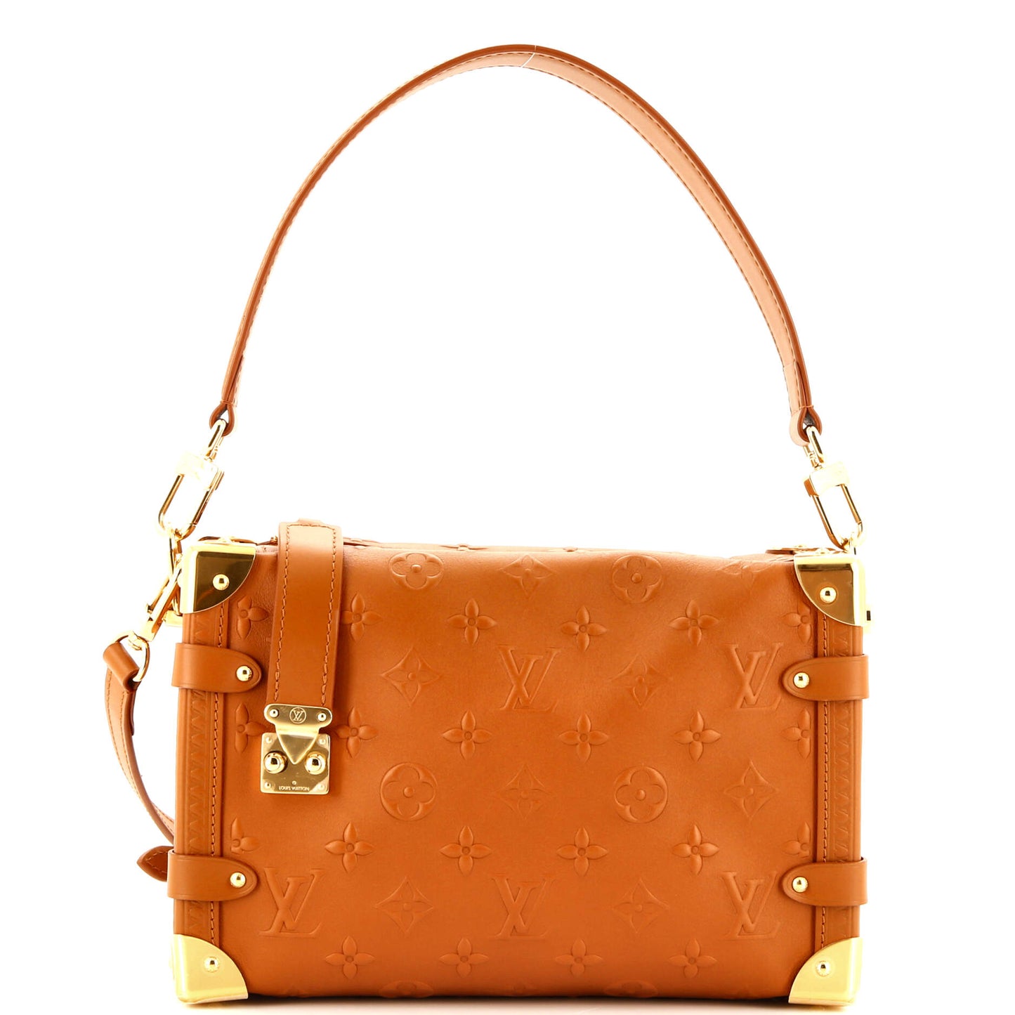Louis Vuitton Side Trunk Handbag Debossed Monogram Leather PM