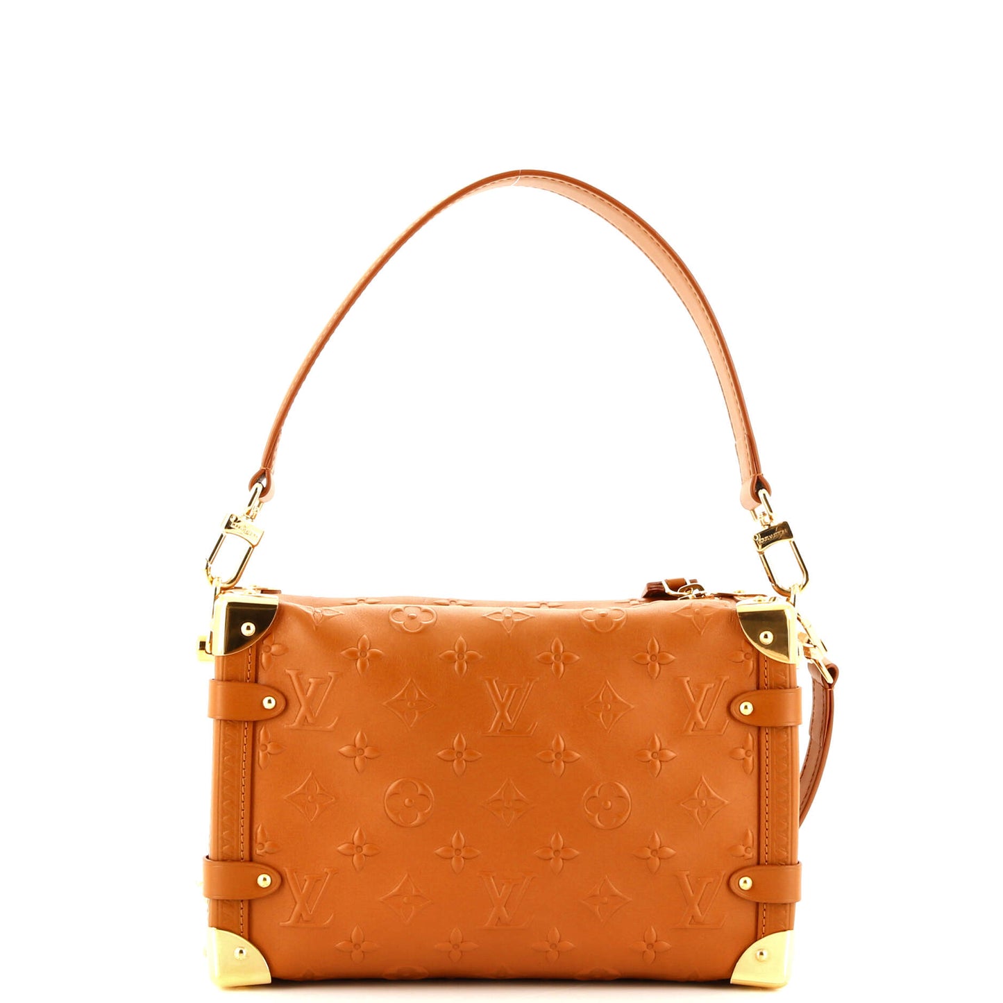 Louis Vuitton Side Trunk Handbag Debossed Monogram Leather PM