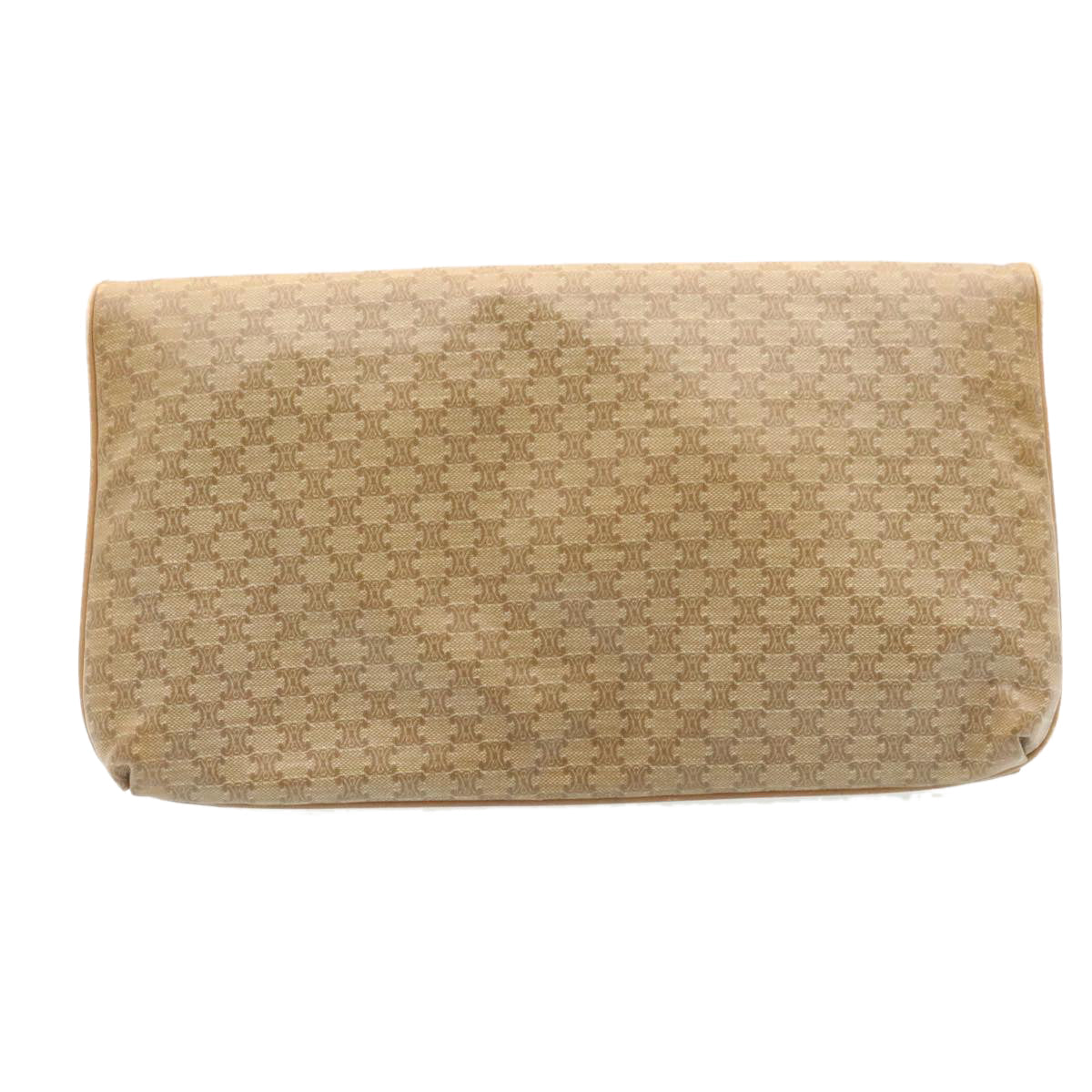Luxury CELINE Macadam Canvas Clutch Bag PVC Leather Beige 28359