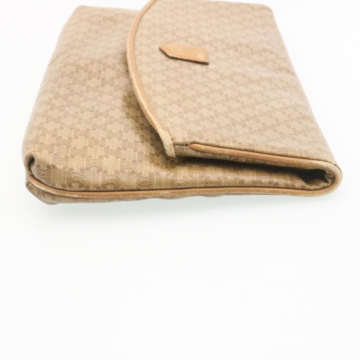 Luxury CELINE Macadam Canvas Clutch Bag PVC Leather Beige 28359