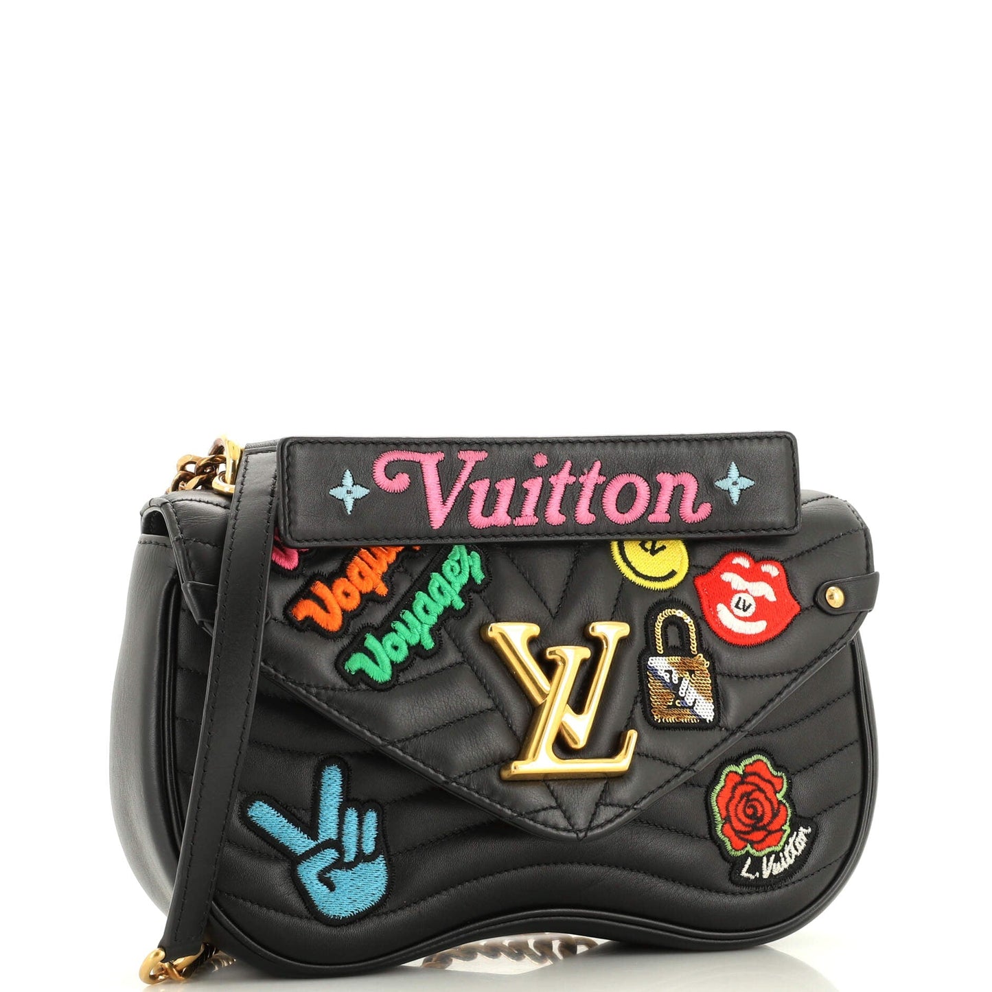 Louis Vuitton New Wave Chain Bag Limited Edition Patches Quilted Leather MM