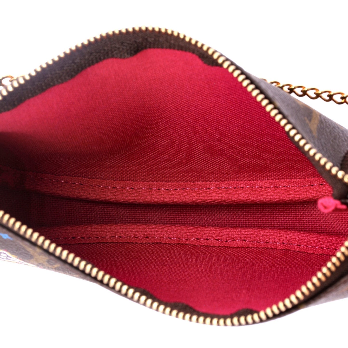 Louis Vuitton Pochette Accessoires Limited Edition Vivienne Xmas Monogram Canvas Mini