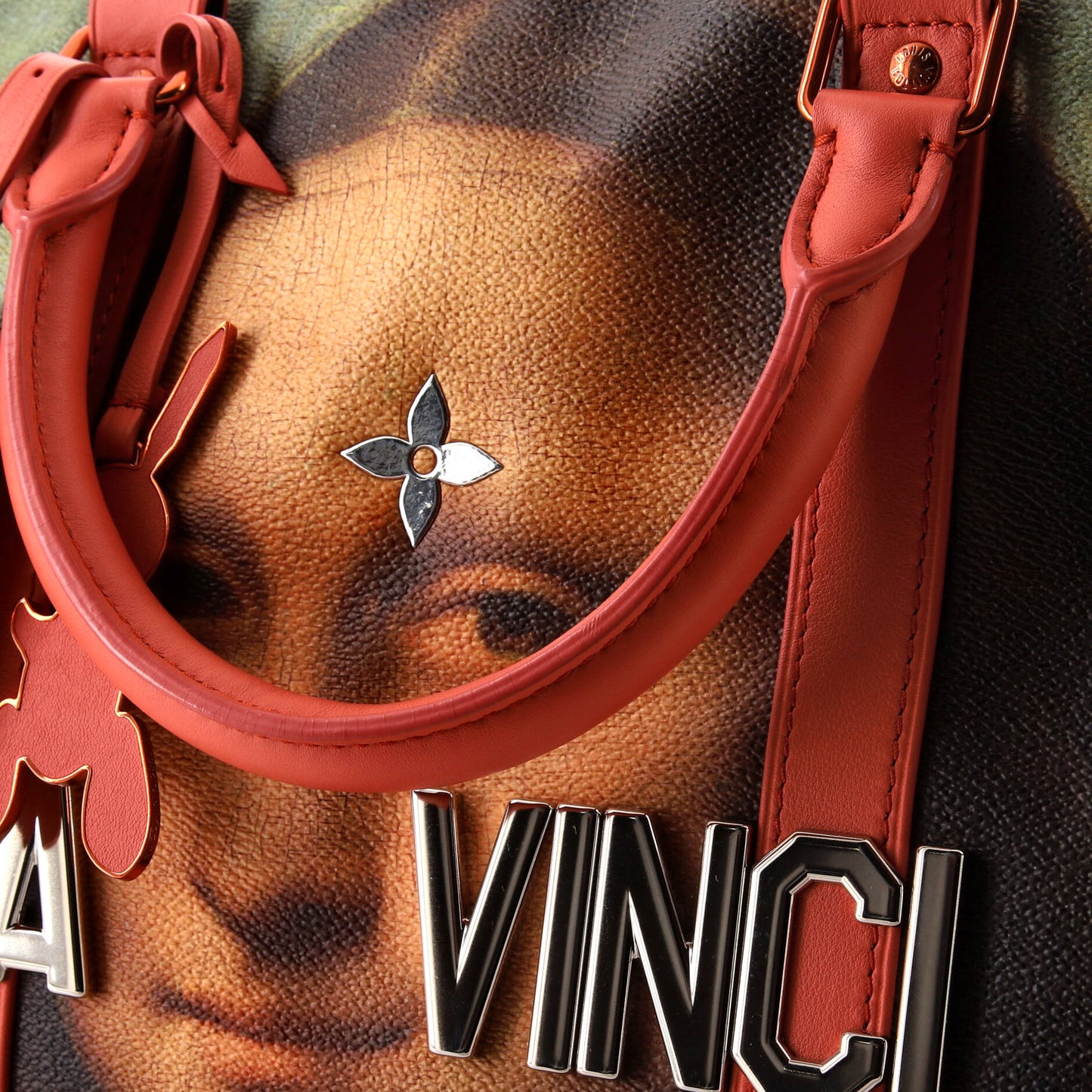 Louis Vuitton Keepall Bandouliere Bag Limited Edition Jeff Koons Da Vinci Print Canvas 50