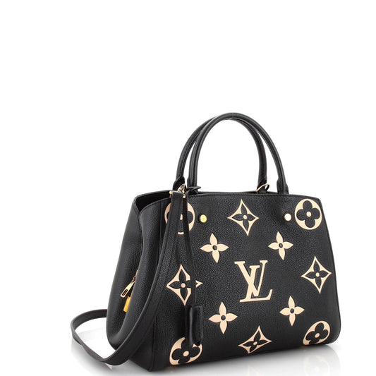 Louis Vuitton Montaigne Handbag Bicolor Monogram Empreinte Giant MM