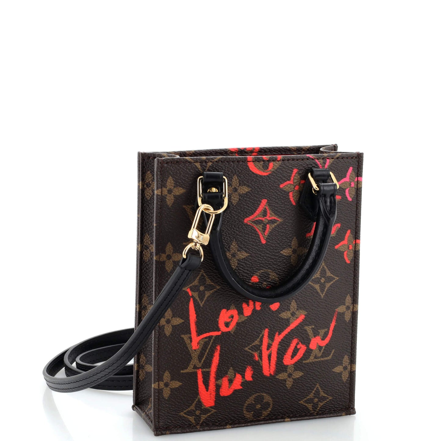 Louis Vuitton Petit Sac Plat Bag Limited Edition Fall in Love Monogram Canvas