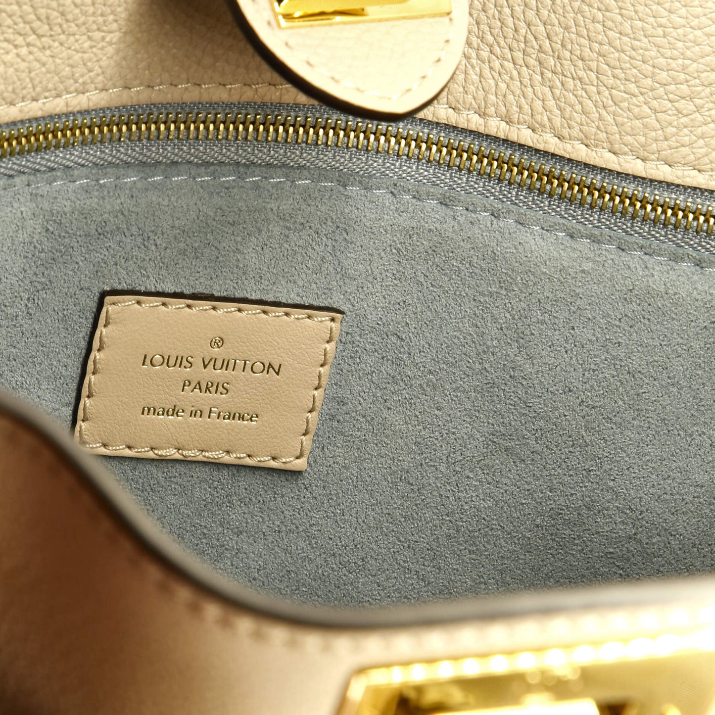 Louis Vuitton On My Side Tote Leather with Monogram Canvas PM