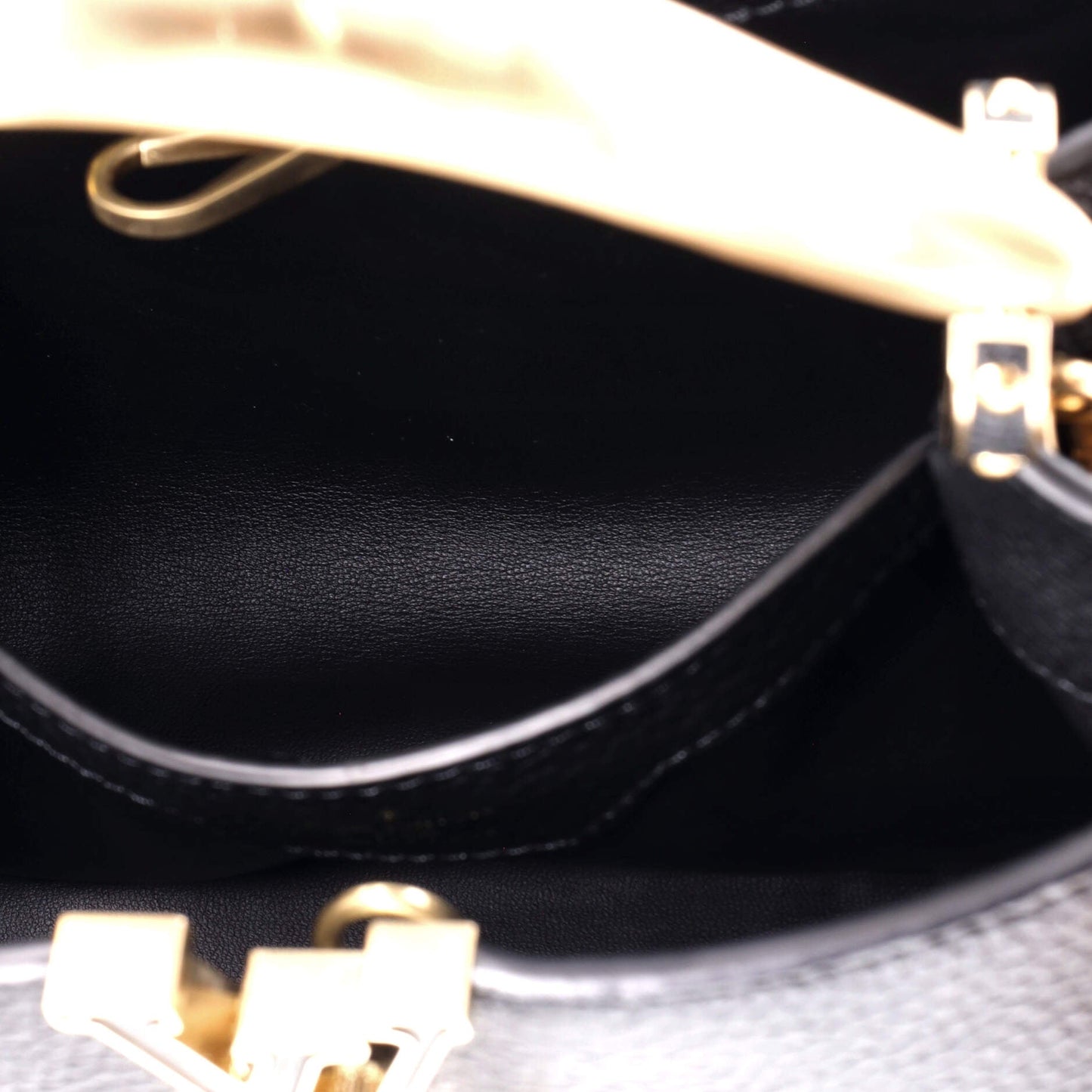 Louis Vuitton Metal Handle Capucines Bag Leather BB