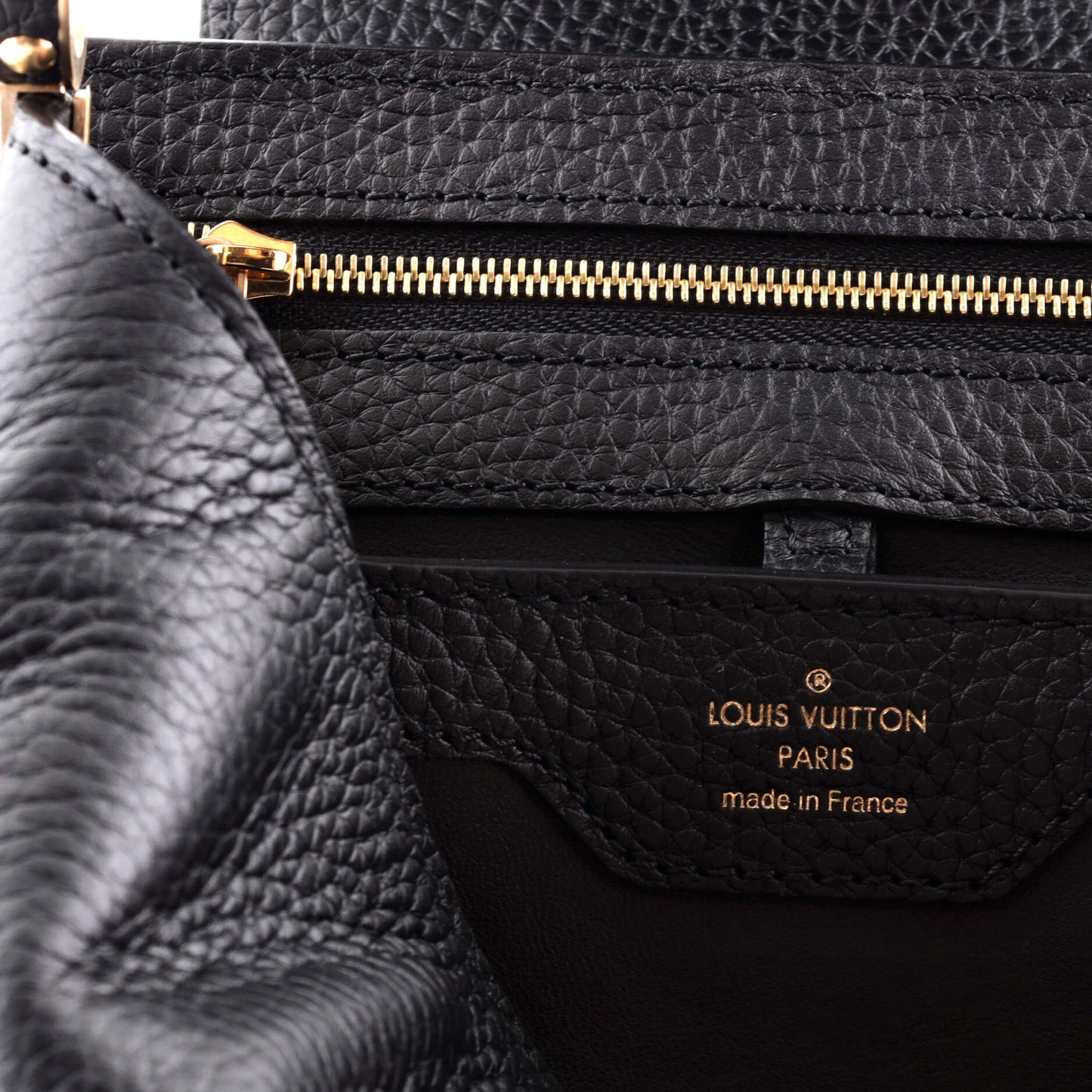 Louis Vuitton Metal Handle Capucines Bag Leather BB