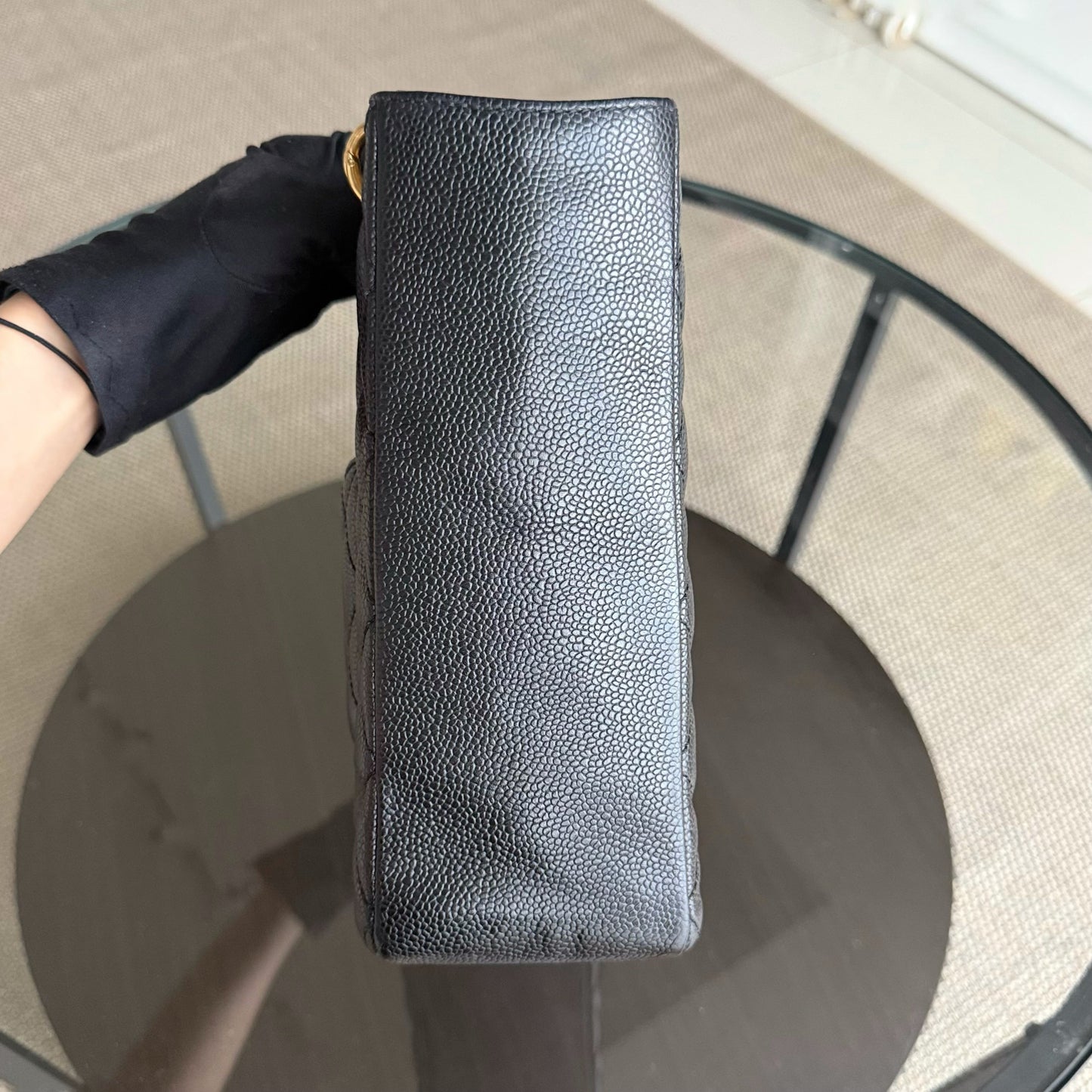 Chanel PST Petite Shopping Tote - Caviar Quilted Grained Calfskin Black Gold Hardware