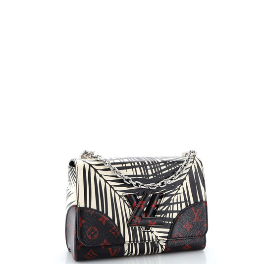 Louis Vuitton Twist Handbag Limited Edition Palm Print Leather with Monogram Infrarouge MM