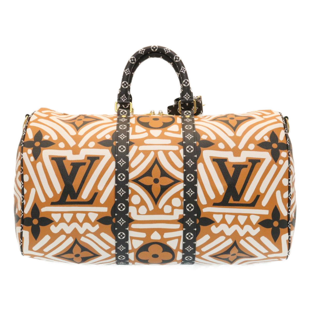 LOUIS VUITTON LV Crafty Keepall Bandouliere 45 Boston Caramel M45473 Auth 29194A