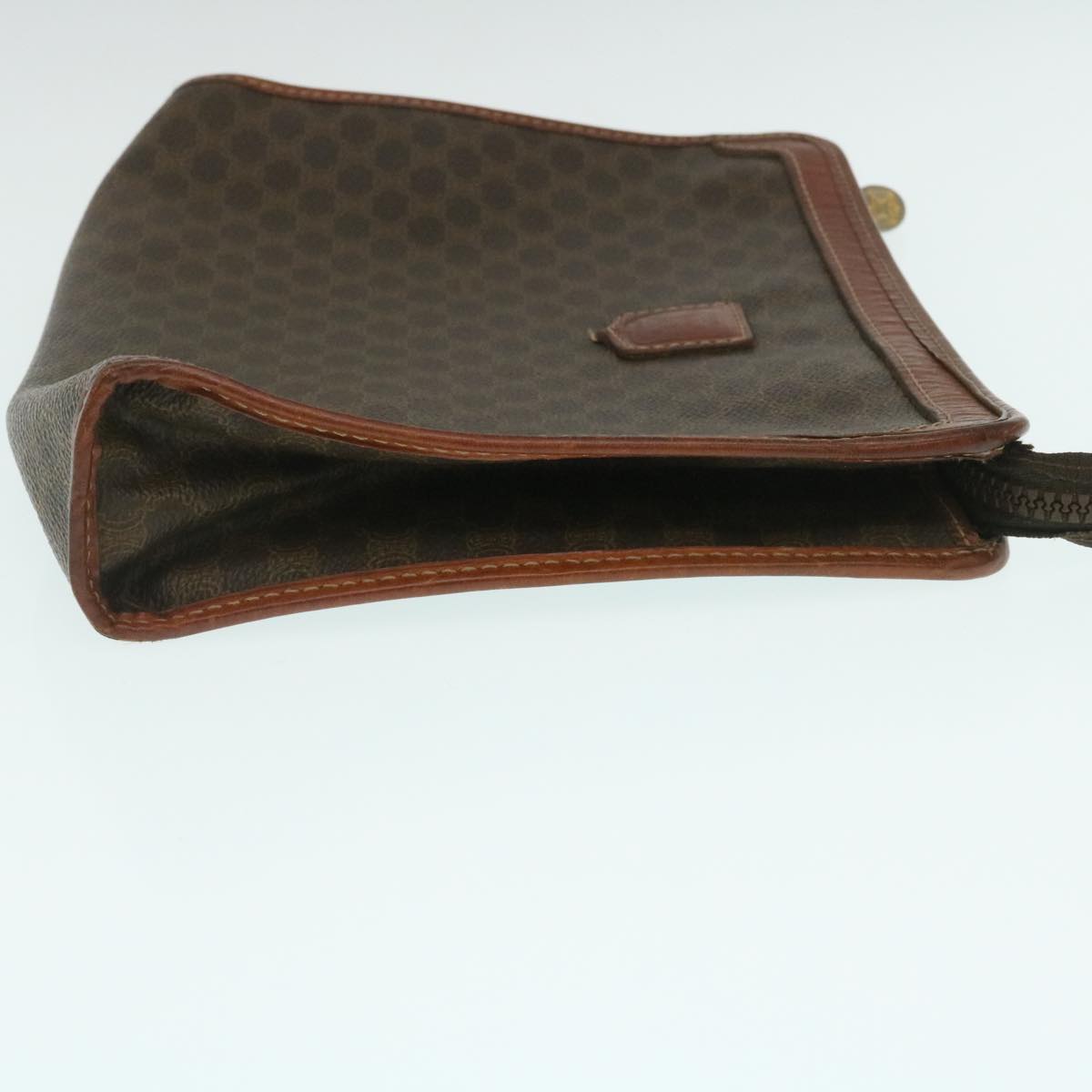 Luxury CELINE Macadam Canvas Clutch Bag PVC Leather Brown  29196